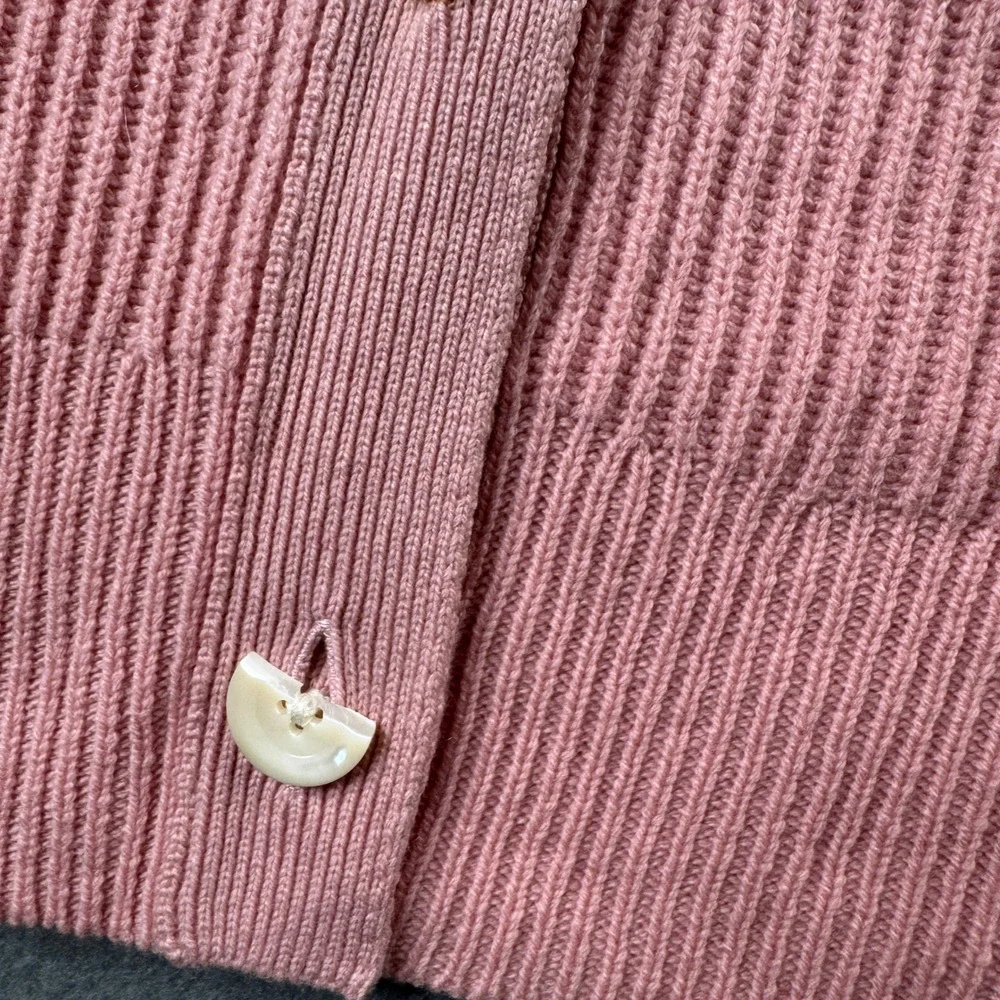 J.Crew Collection Pink Ombre 100% Cashmere Ribbed Cardigan Sweater H7529 Mens M - Picture 4 of 9
